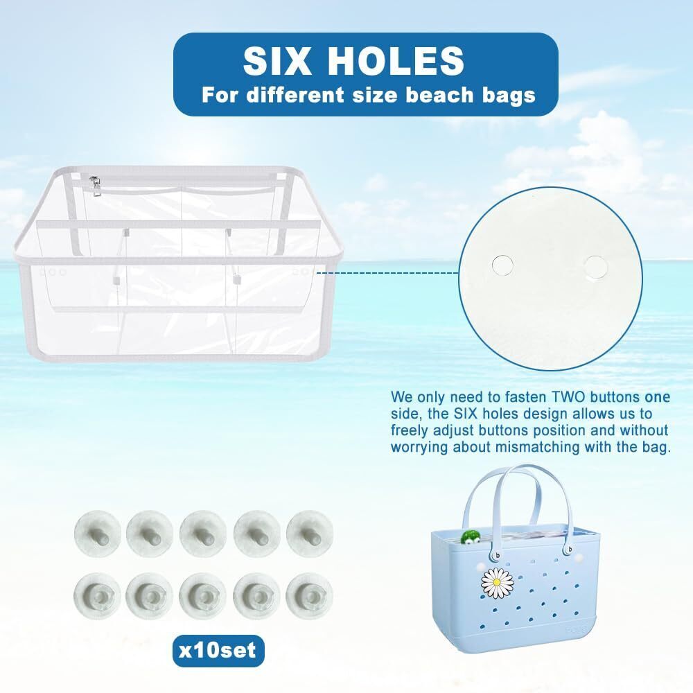 1667 Bogg Bag Organizer&Charm Accessories, Waterproof Clear Beach Storage - Picture 5 of 7